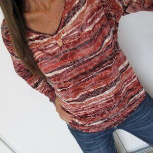 MAURICES Top Size XXL Long Sleeve Burnout Tee